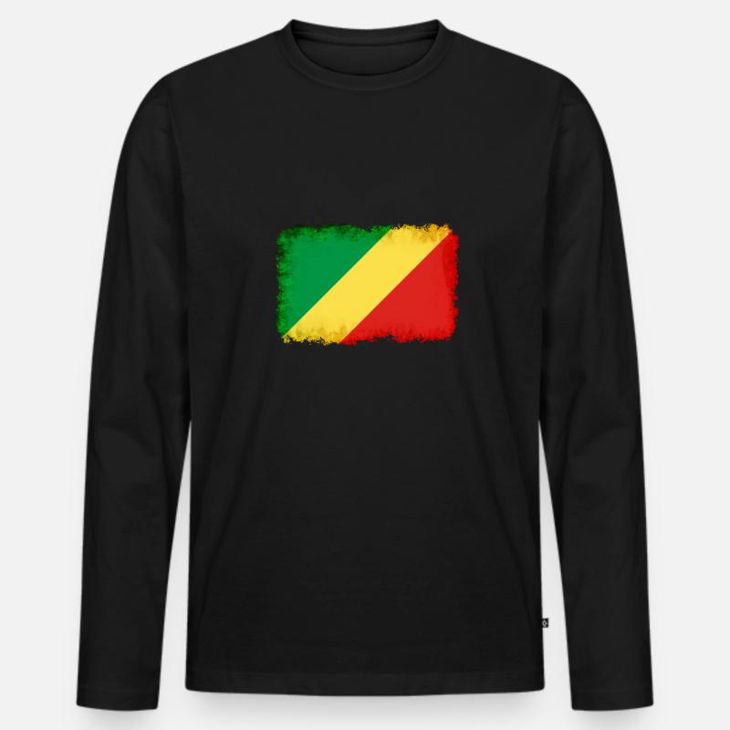 Republik Kongo - Männer Premium Bio Langarmshirt - Schwarz