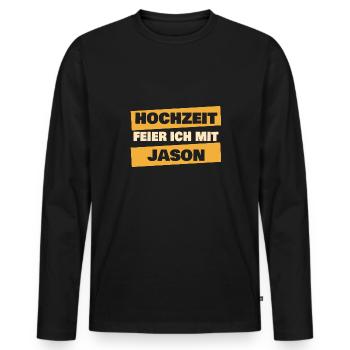 Jason as a bachelor party - Men's Premium Organic Long Sleeve Shirt - black - Front - Nico (187cm)