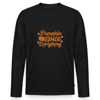 Pumpkin spice everything fall season pumpkin - Men's Premium Organic Long Sleeve Shirt - black - Front - Nico (187cm)
