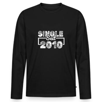 Single 2010 - Männer Premium Bio Langarmshirt - Schwarz - Vorne - Nico (187cm)
