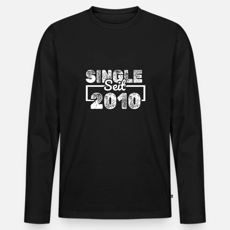 Single 2010 - Männer Premium Bio Langarmshirt - Schwarz