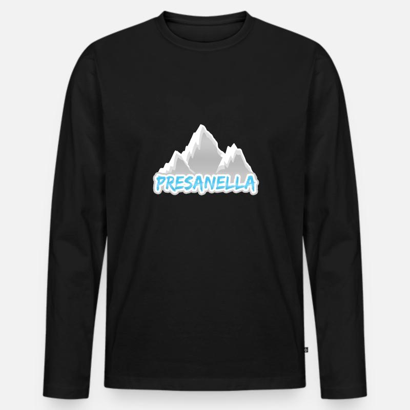 Berg Presanella - Männer Premium Bio Langarmshirt - Schwarz