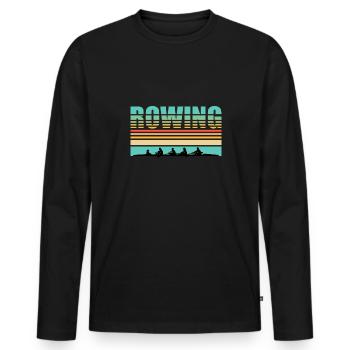Rudern Vierer mit Steuermann - Rudern - Männer Premium Bio Langarmshirt - Schwarz - Vorne - Nico (187cm)