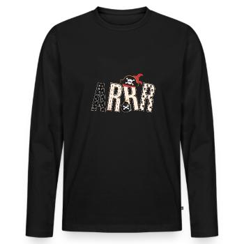 Déguisement pirate déguisement capitaine ARRR cadeau - T-shirt manches longues Premium bio Homme - noir - Devant - Nico (187cm)
