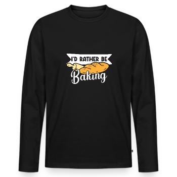 Bread Baking Baker Bakery Sourdough - Men's Premium Organic Long Sleeve Shirt - black - Front - Nico (187cm)