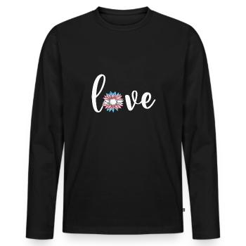 LBGT Flag Gay Pride Human Vintage Rainbow - Men's Premium Organic Long Sleeve Shirt - black - Front - Nico (187cm)