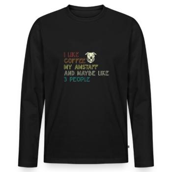 American Staffordshire Bull Terrier Staffy Dog - T-shirt manches longues Premium bio Homme - noir - Devant - Nico (187cm)