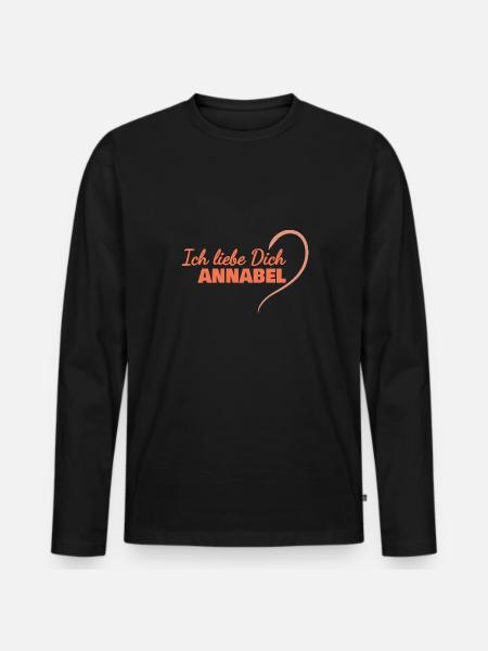LiebeDich Annabel - Männer Premium Bio Langarmshirt - Schwarz