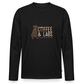 Chocolate Labrador Retriever Hund - Männer Premium Bio Langarmshirt - Schwarz - Vorne - Nico (187cm)