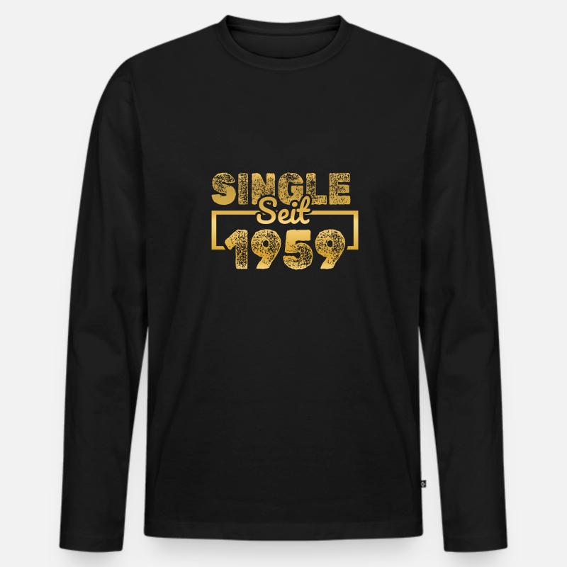 Single 1959 - Männer Premium Bio Langarmshirt - Schwarz