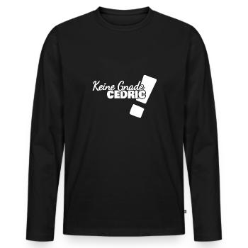 Lustig Cedric - Männer Premium Bio Langarmshirt - Schwarz - Vorne - Nico (187cm)