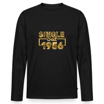 1956 1956 - T-shirt manches longues Premium bio Homme - noir - Devant - Nico (187cm)