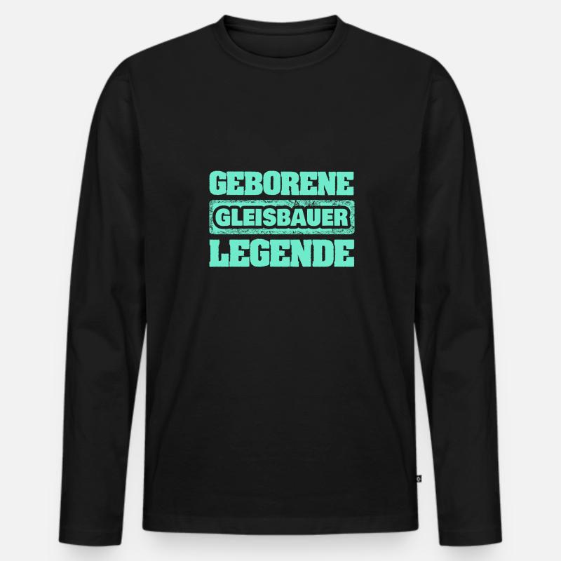 Beruf Gleisbauer - Männer Premium Bio Langarmshirt - Schwarz
