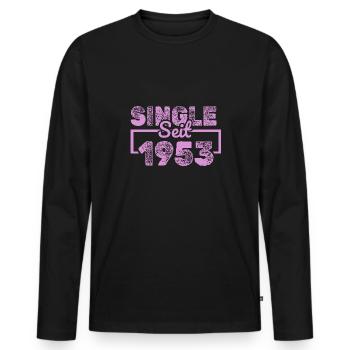 Single 1953 - Männer Premium Bio Langarmshirt - Schwarz - Vorne - Nico (187cm)