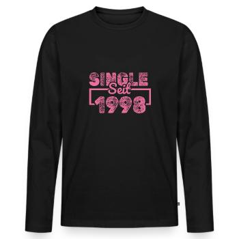Single 1998 - Männer Premium Bio Langarmshirt - Schwarz - Vorne - Nico (187cm)