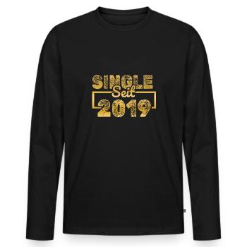 since 2019 - Men's Premium Organic Long Sleeve Shirt - black - Front - Nico (187cm)