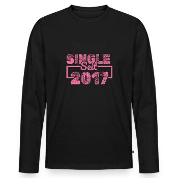 Single 2017 - Männer Premium Bio Langarmshirt - Schwarz - Vorne - Nico (187cm)