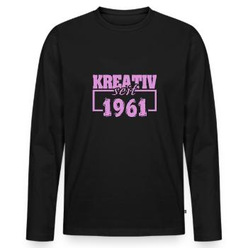 1961 - Men's Premium Organic Long Sleeve Shirt - black - Front - Nico (187cm)