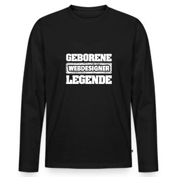 Le métier de concepteur de sites web - T-shirt manches longues Premium bio Homme - noir - Devant - Nico (187cm)