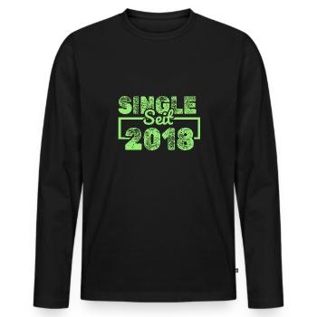 since 2018 - Men's Premium Organic Long Sleeve Shirt - black - Front - Nico (187cm)