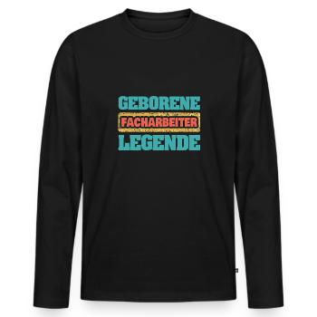 Gift for skilled workers - Men's Premium Organic Long Sleeve Shirt - black - Front - Nico (187cm)