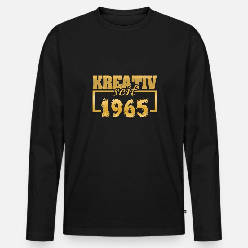 1965 - Männer Premium Bio Langarmshirt - Schwarz