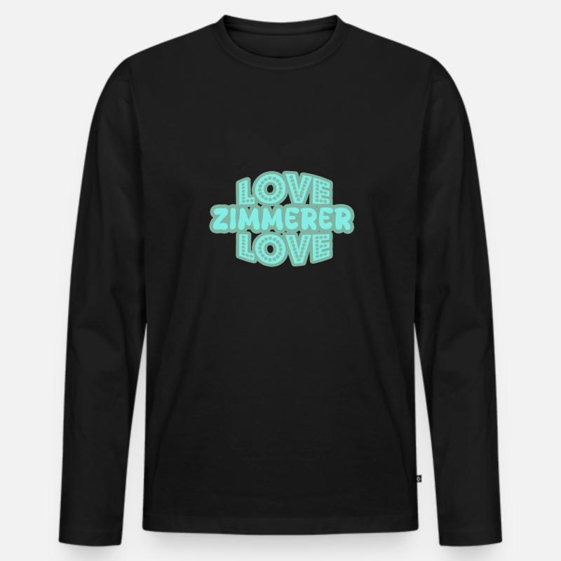 Spruch Zimmerer - Männer Premium Bio Langarmshirt - Schwarz