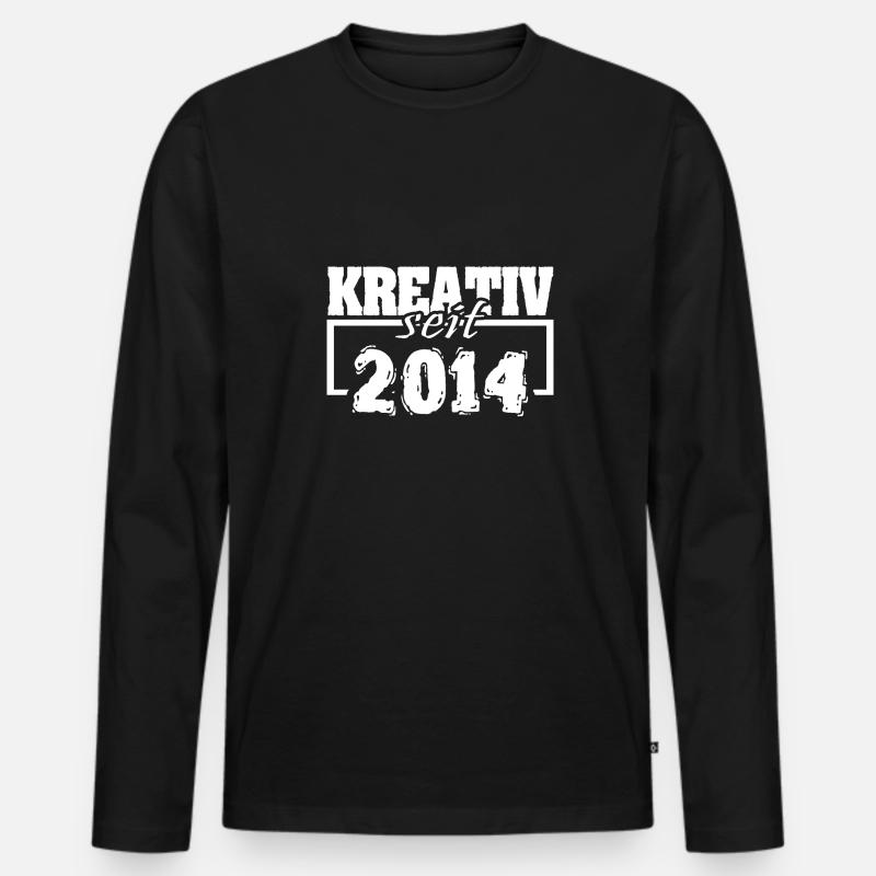 2014 - Männer Premium Bio Langarmshirt - Schwarz