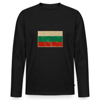 Bulgarie - T-shirt manches longues Premium bio Homme - noir - Devant - Nico (187cm)