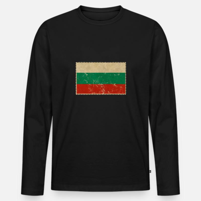Bulgarien - Männer Premium Bio Langarmshirt - Schwarz