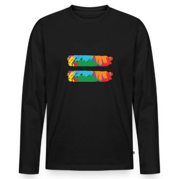 LBGT Flag Gay Pride Human Vintage Rainbow - Männer Premium Bio Langarmshirt - Schwarz - Vorne - Nico (187cm)