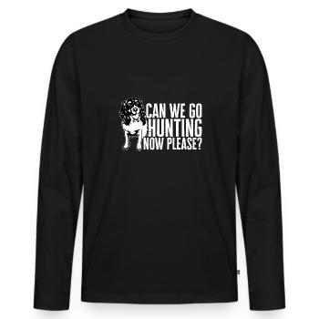 English Springer Spaniel Dog - Men's Premium Organic Long Sleeve Shirt - black - Front - Nico (187cm)