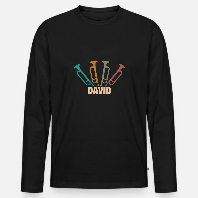 Geschenk für David - Männer Premium Bio Langarmshirt - Schwarz