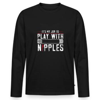 Handwerker Installateur Spruch Klempner - Männer Premium Bio Langarmshirt - Schwarz - Vorne - Nico (187cm)