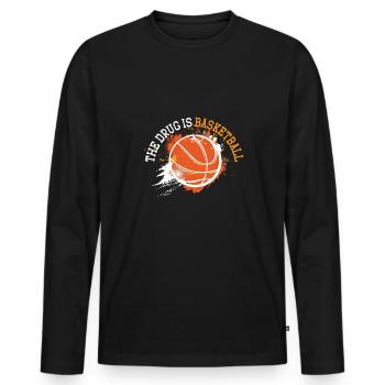 Basketball Spruch Motiv I Basketballer - Männer Premium Bio Langarmshirt - Schwarz - Vorne - Nico (187cm)