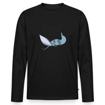 Raies pastenagues, raies manta, raies océaniques, raies - T-shirt manches longues Premium bio Homme - noir - Devant - Nico (187cm)