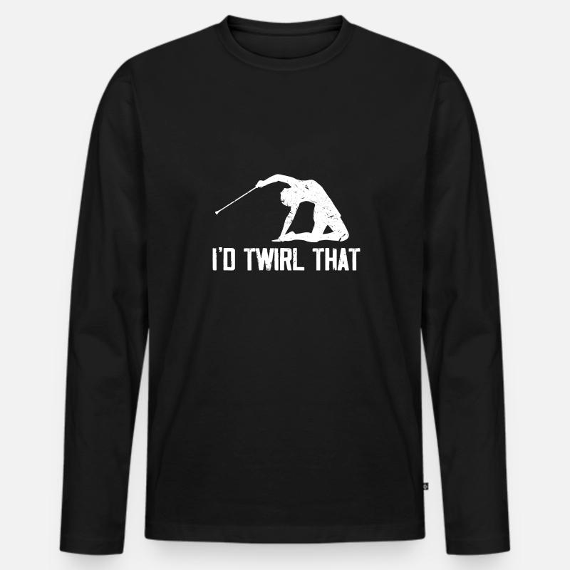 I'd twirl that - Männer Premium Bio Langarmshirt - Schwarz