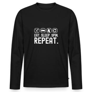Kugelstoßen Werfen Leichtathletik - Männer Premium Bio Langarmshirt - Schwarz - Vorne - Nico (187cm)