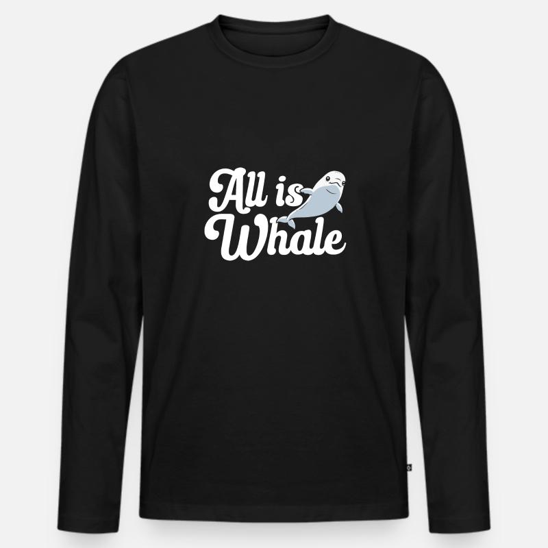 Weißwal Beluga Wal - Männer Premium Bio Langarmshirt - Schwarz