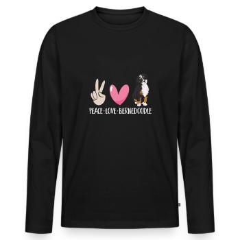 Bernedoodle Dog - Men's Premium Organic Long Sleeve Shirt - black - Front - Nico (187cm)
