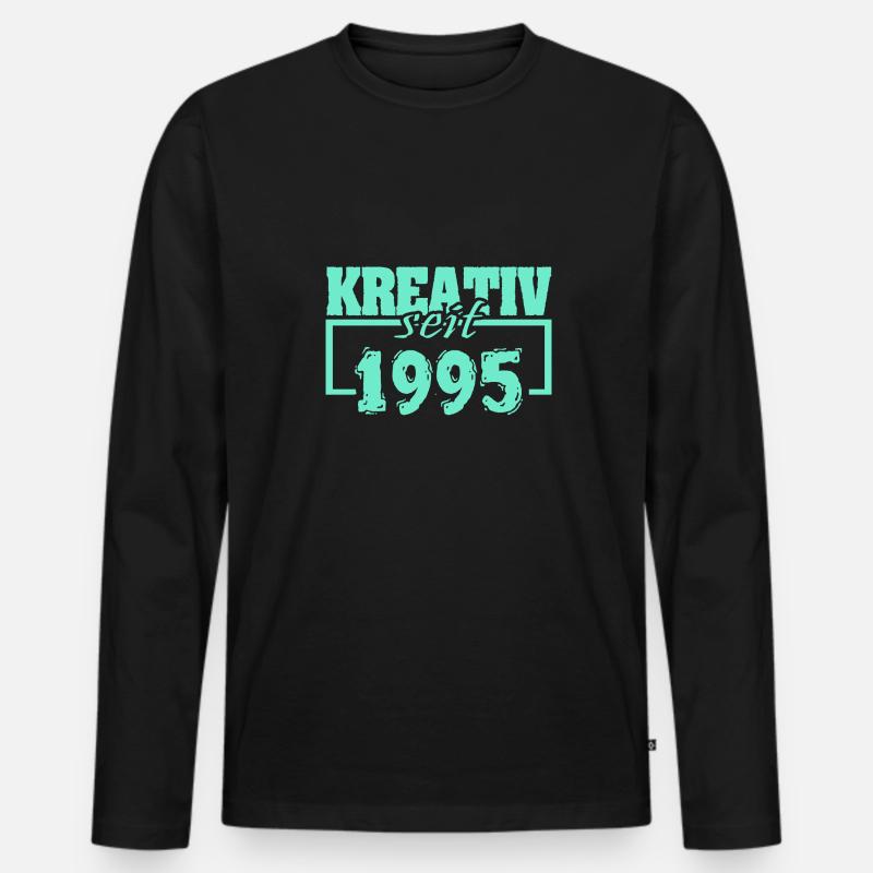 Maler 1995 - Männer Premium Bio Langarmshirt - Schwarz