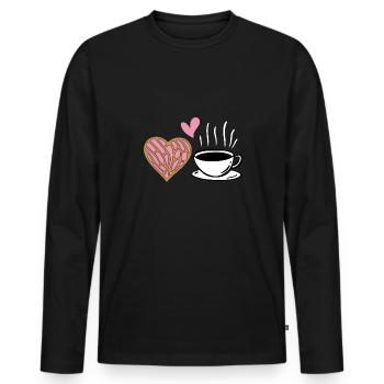 Concha Hispanique Mexicain Pan Dulce - T-shirt manches longues Premium bio Homme - noir - Devant - Nico (187cm)