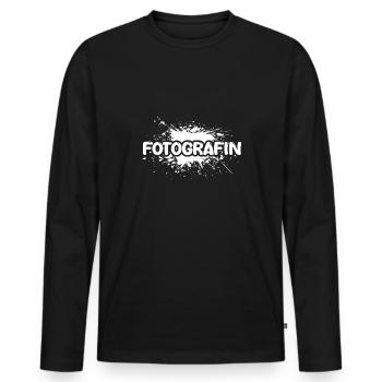 Fotografin als Job - Männer Premium Bio Langarmshirt - Schwarz - Vorne - Nico (187cm)