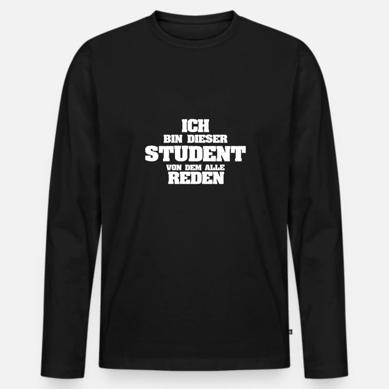 Student als Beruf - Männer Premium Bio Langarmshirt - Schwarz