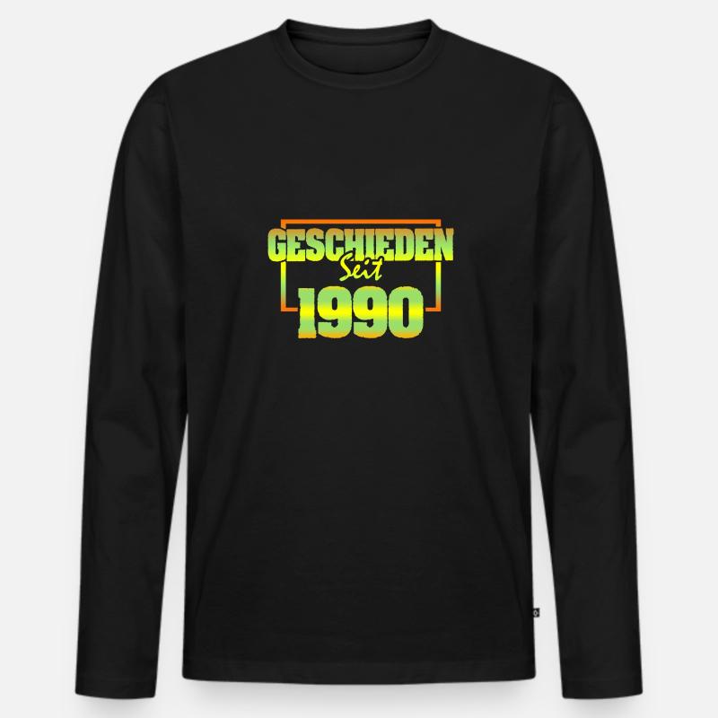 1990 - Männer Premium Bio Langarmshirt - Schwarz