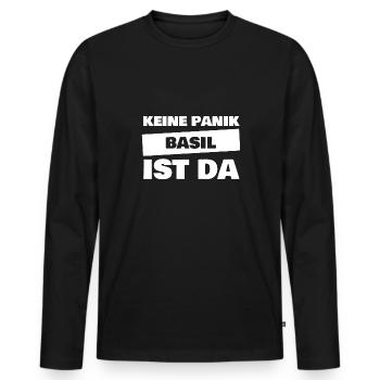 Cadeau pour le basilic - T-shirt manches longues Premium bio Homme - noir - Devant - Nico (187cm)