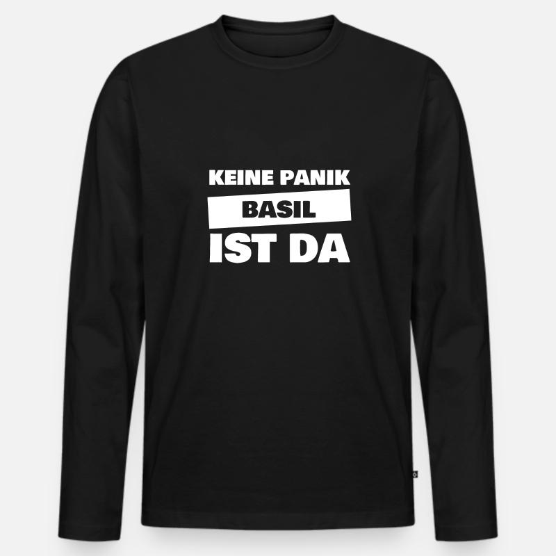 Geschenk für Basil - Männer Premium Bio Langarmshirt - Schwarz