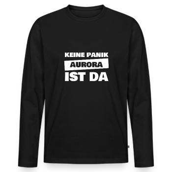 Vorname Aurora - Männer Premium Bio Langarmshirt - Schwarz - Vorne - Nico (187cm)