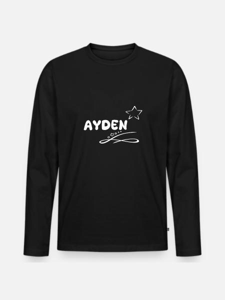 Gift for Ayden - Men's Premium Organic Long Sleeve Shirt - black
