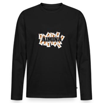 Vegas Almina - Men's Premium Organic Long Sleeve Shirt - black - Front - Nico (187cm)